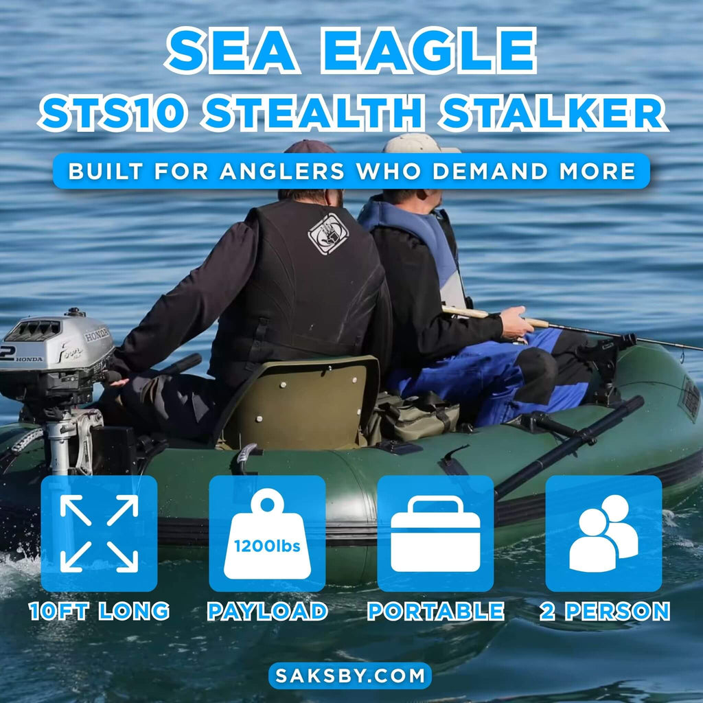 Sea Eagle STS10 Stealth Stalker Frameless Inflatable Fishing Boat, 10FT [STS10K] (SAK59314)