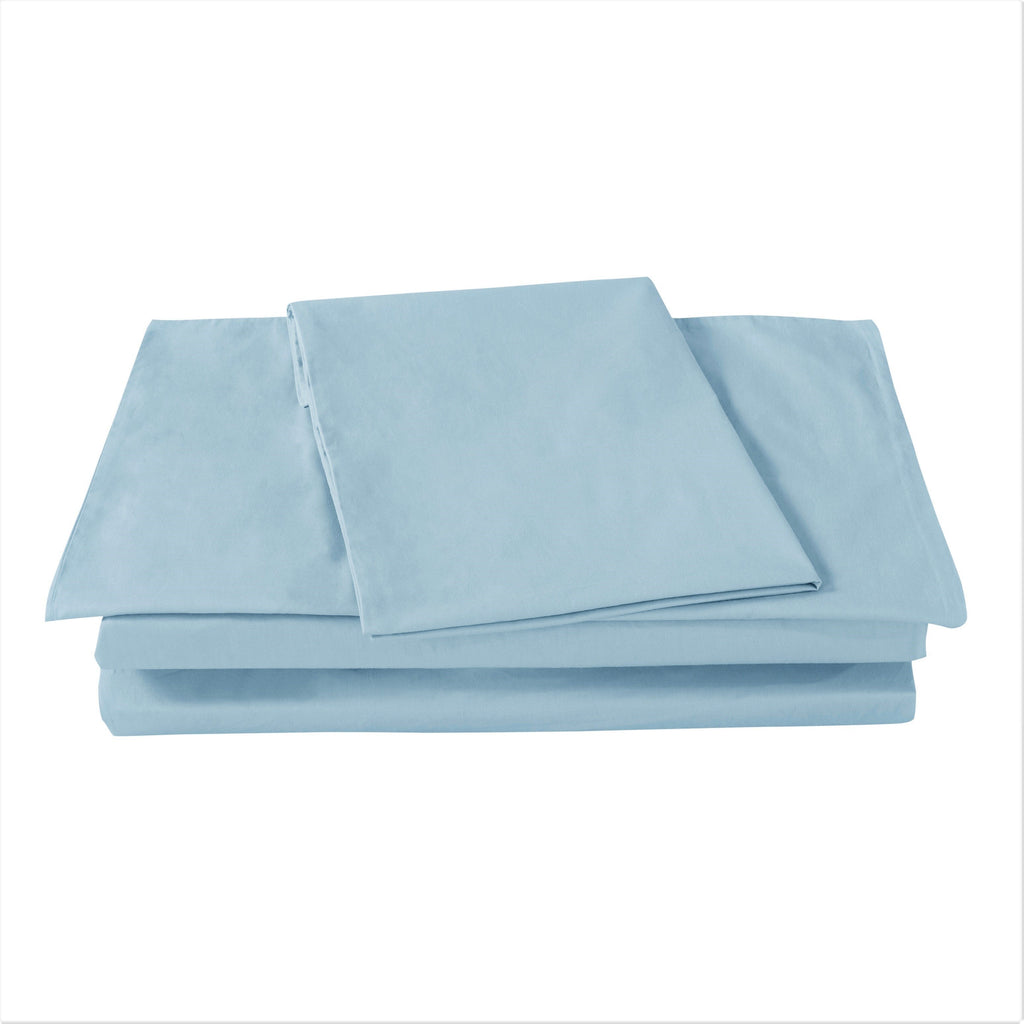 DaDa Bedding Seafoam Blue Cotton Fitted Sheet Set
