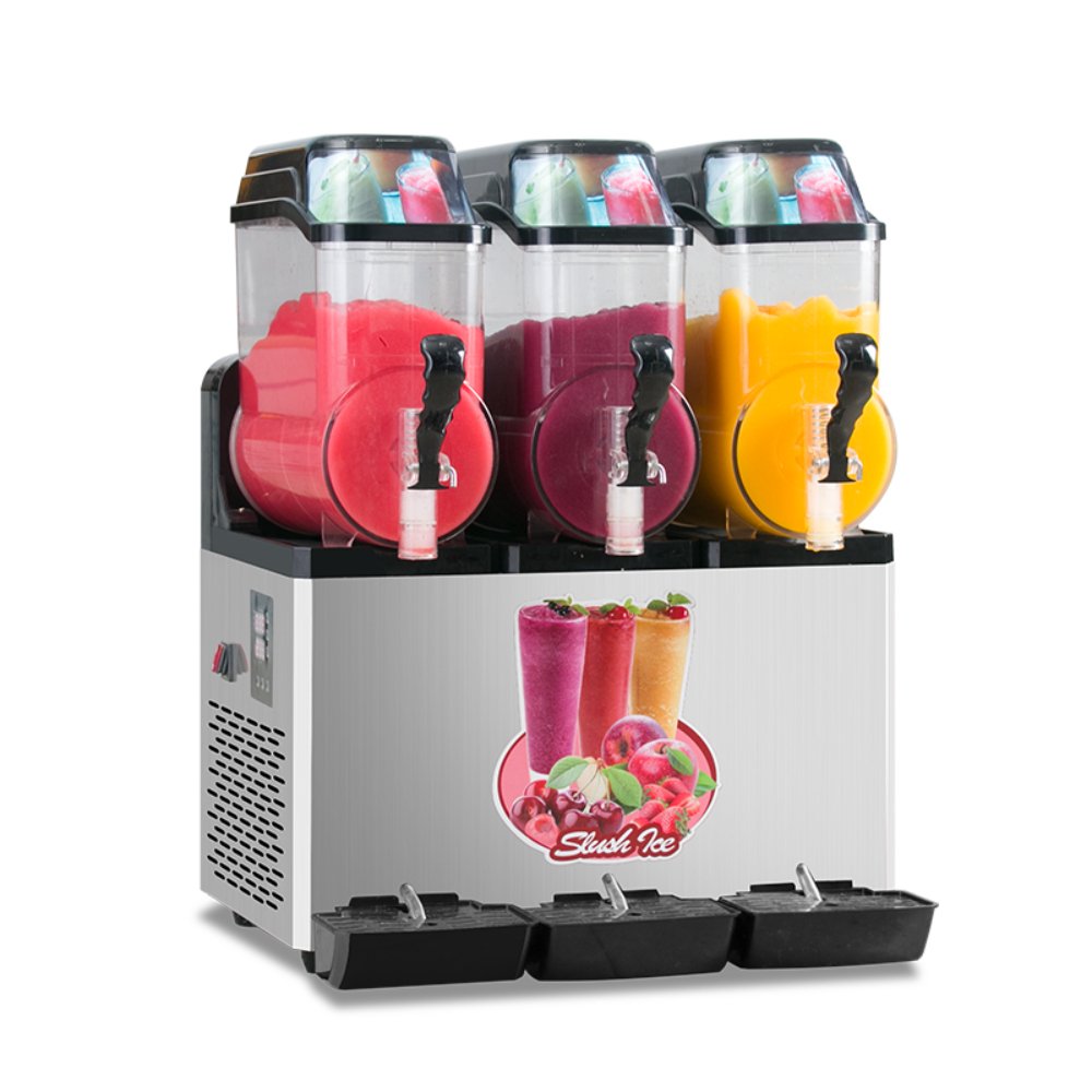 Premium Commercial Stainless Steel Slushy Machine With Triple Tank Advance Cooling, 45L (SAK52258)