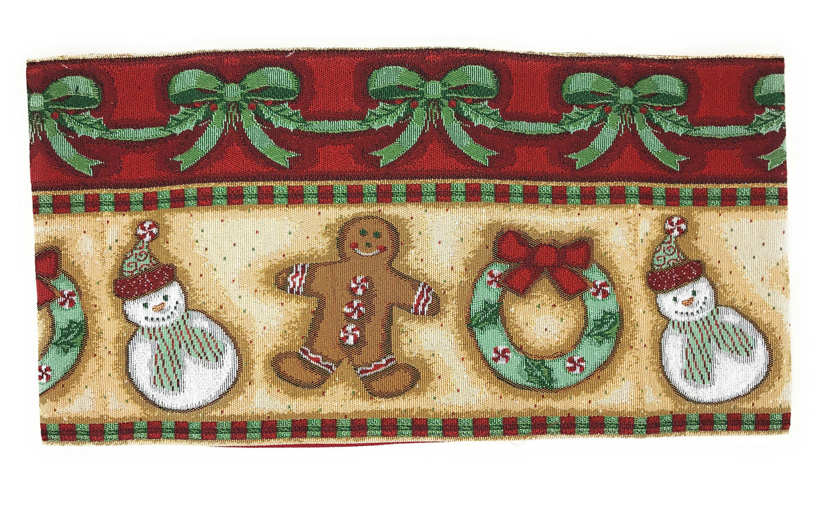 DaDa Bedding Set of 8 Pieces Gingerbread Sweets Holiday Table Tapestry - 4 Placemats, 2 Table Runners, 2 Throw Pillow Covers (12917)
