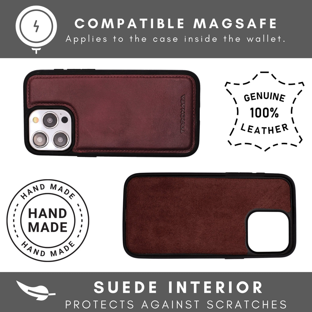 Vegas Premium Leather iPhone 15 Plus Wallet Case with MagSafe | Detachable RFID Blocking Luxury Wallet